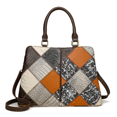 Bolso de Hombro Patchwork con Contraste de Colores - Image 12