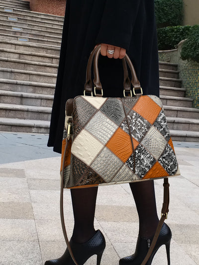 Bolso de Hombro Patchwork con Contraste de Colores - Image 13
