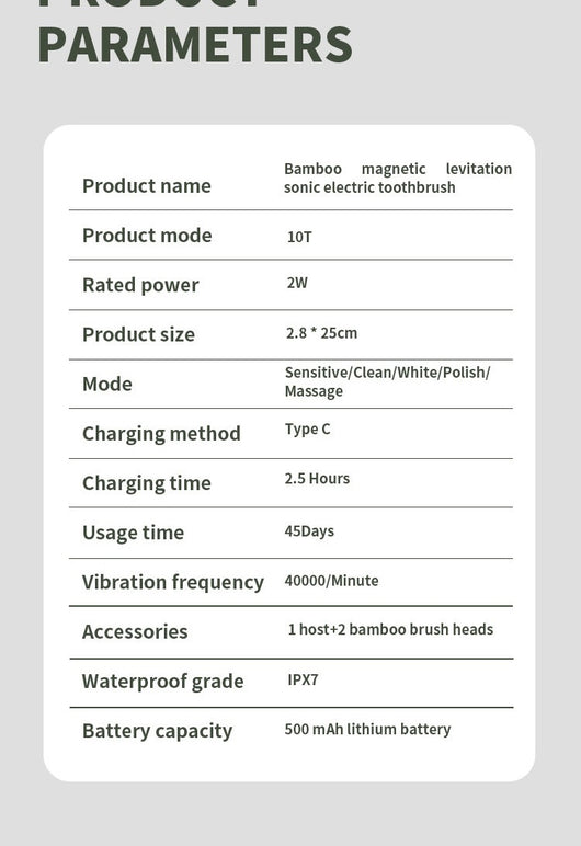 Cepillo de Dientes Eléctrico Recargable USB con Bambú Ecológico - Image 11