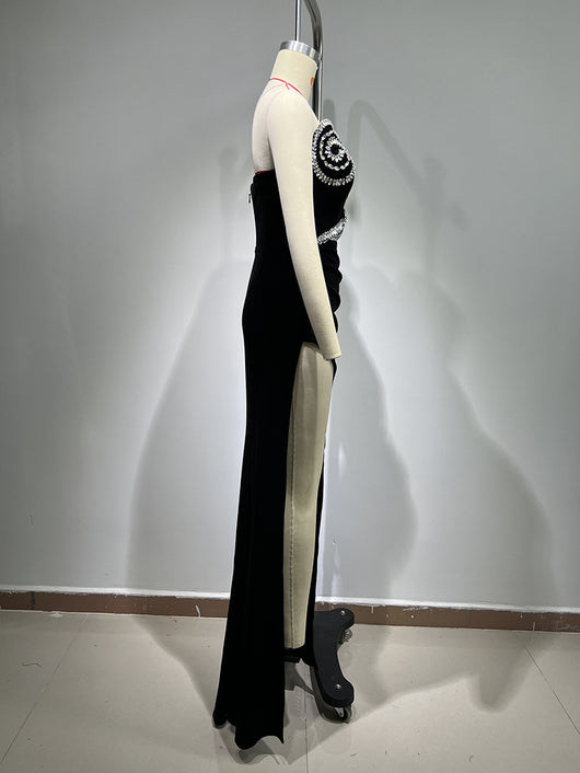 Vestido Elegante con Brillantes y Abertura Alta - Image 25