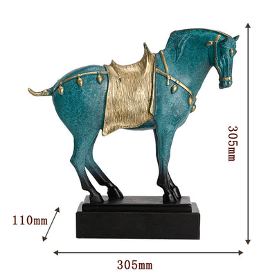 Decoración de Caballo en Cobre Puro Estilo Sancai - Image 7