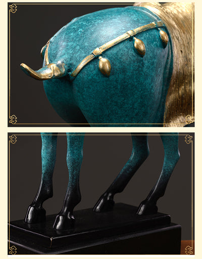 Decoración de Caballo en Cobre Puro Estilo Sancai - Image 11