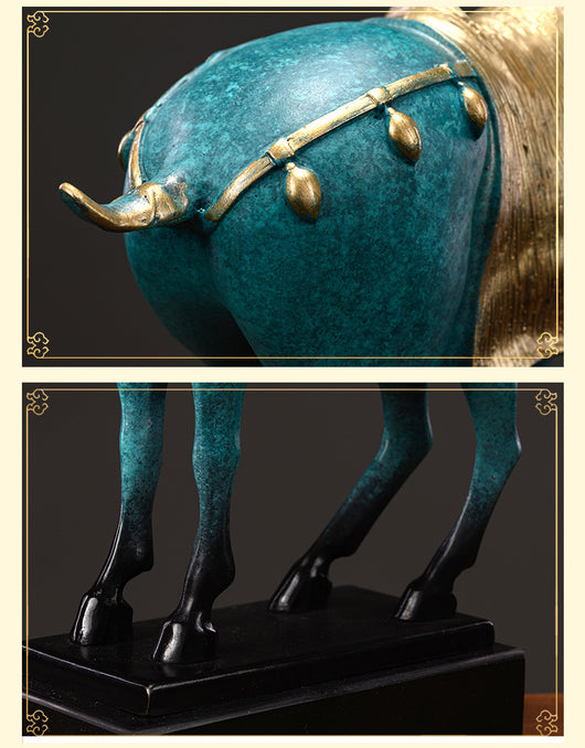 Decoración de Caballo en Cobre Puro Estilo Sancai - Image 11