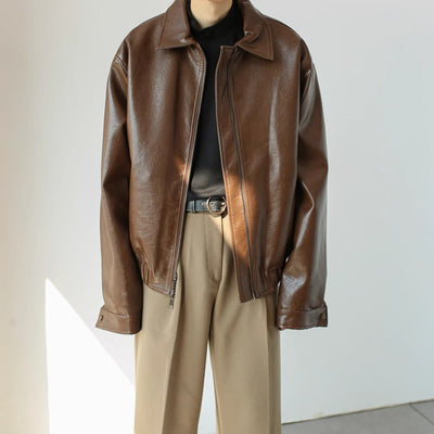 Chaqueta de Cuero Retro Personalizada para Hombre - Image 22