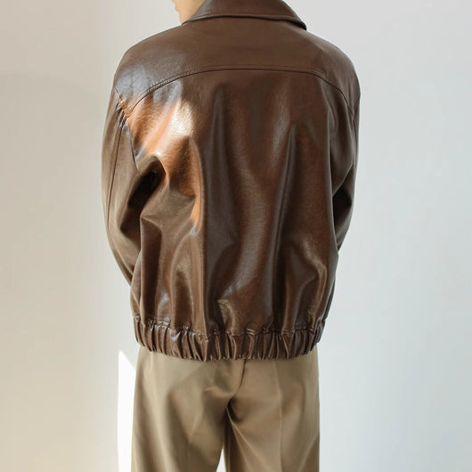 Chaqueta de Cuero Retro Personalizada para Hombre - Image 23