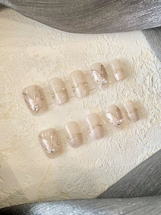 Parches de Uñas Perla Nude con Efecto Cola de Pez - Image 15