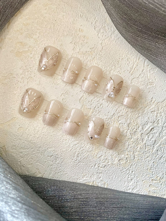 Parches de Uñas Perla Nude con Efecto Cola de Pez - Image 17