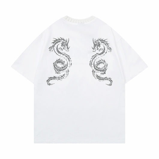 Playera Dragón Zodiacal Estampada Manga Corta para Hombre - Image 28