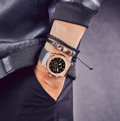 Reloj para Hombre Oro Rosa Luminoso Multifuncional - Image 9