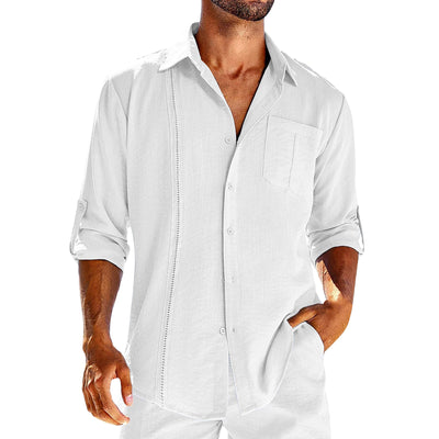 Camisa Polo Casual de Manga Larga con Bolsillo y Cuello Encaje para Hombre - Image 16