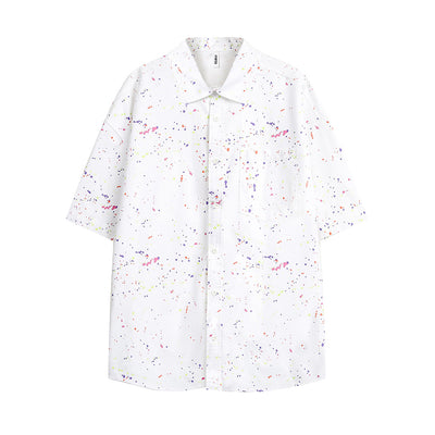 Camisa Estampado Tinta Manga Corta Unisex - Image 22
