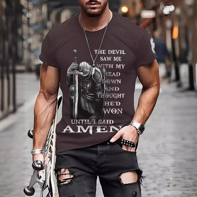 Playera Hombre Impresión 3D Verano Transpirable Manga Corta - Image 34