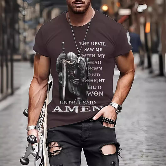 Playera Hombre Impresión 3D Verano Transpirable Manga Corta - Image 34