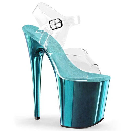 Sandalias de Tacón Alto 20cm con Plataforma Transparente en Cuero - Image 12