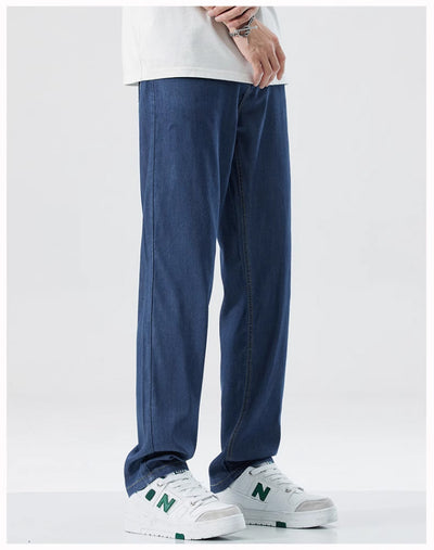 Jeans Rectos Holgados en Seda de Hielo para Hombre - Image 22