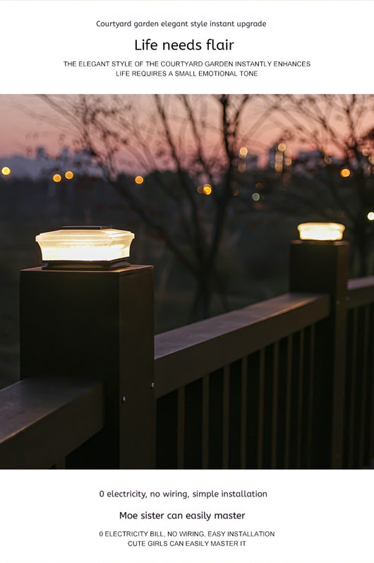 Luminarias Solares de Columna Cuadrada para Patios y Jardines - Image 21