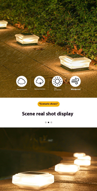 Luminarias Solares de Columna Cuadrada para Patios y Jardines - Image 26