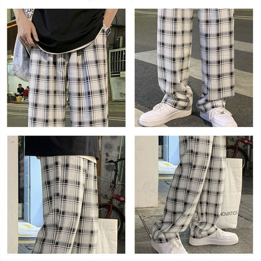 Pantalones de Cuadros Casuales Holgados para Hombre - Image 10