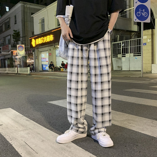 Pantalones de Cuadros Casuales Holgados para Hombre - Image 12