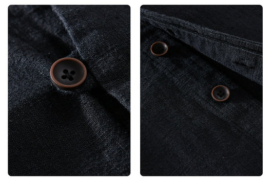 Camisa de Lino Ramio Suelta Casual con Cuello de Pie Estilo Nacional - Image 22