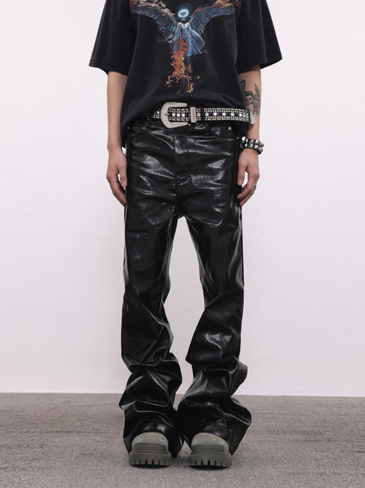 Jeans Acampanados con Acabado Brillante en Cera Oleosa - Image 18