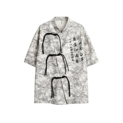 Camisa Suelta Estampado Tie-Dye para Hombre - Image 29