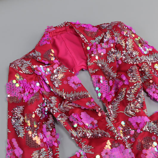 Blazer Backless con Lentejuelas Brillantes - Image 25