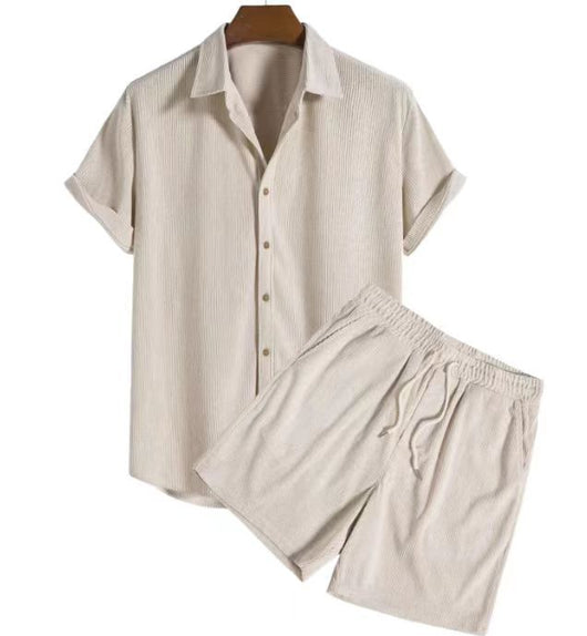 Conjunto de Playa Casual Dos Piezas en Pana Multicolor con Manga Corta - Image 17