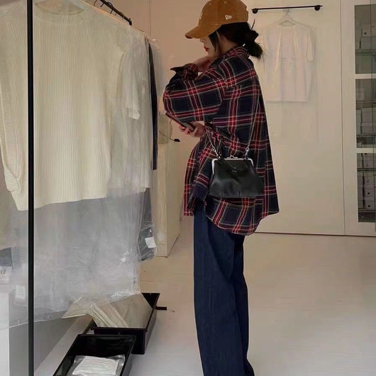 Camisa Cuadriculada Suelta y Fresca para Mujer - Image 19
