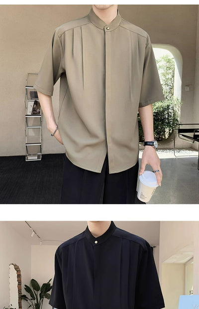 Camisa Casual de Verano para Hombre con Cuello Mao Premium - Image 15