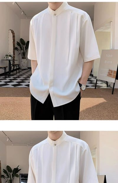 Camisa Casual de Verano para Hombre con Cuello Mao Premium - Image 17