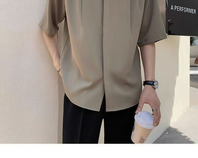 Camisa Casual de Verano para Hombre con Cuello Mao Premium - Image 18