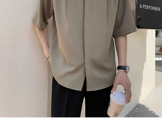 Camisa Casual de Verano para Hombre con Cuello Mao Premium - Image 18