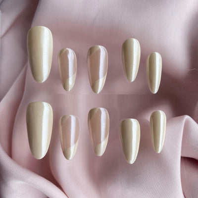 Uñas Postizas Almendra Francés Personalizado - Manicura Profesional Hecha a Mano - Image 14
