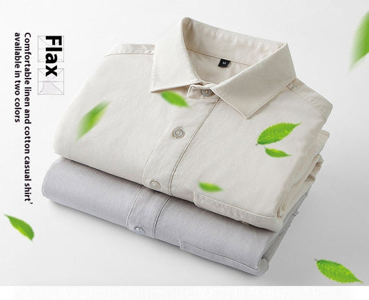 Camisa Casual de Algodón y Lino Media Manga - Transpirable y Cómoda - Image 10