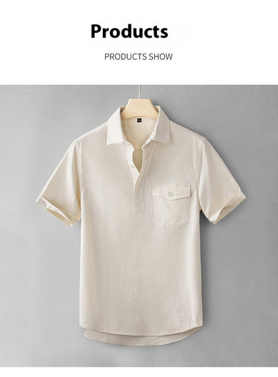 Camisa Casual de Algodón y Lino Media Manga - Transpirable y Cómoda - Image 11
