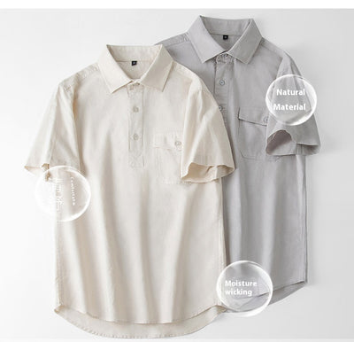 Camisa Casual de Algodón y Lino Media Manga - Transpirable y Cómoda - Image 12