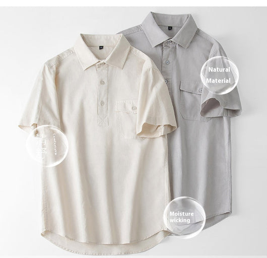 Camisa Casual de Algodón y Lino Media Manga - Transpirable y Cómoda - Image 12
