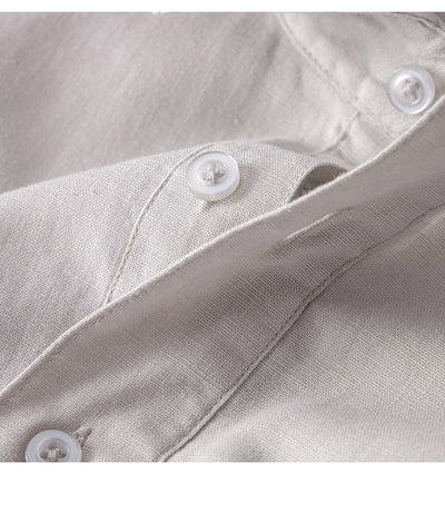 Camisa Casual de Algodón y Lino Media Manga - Transpirable y Cómoda - Image 13