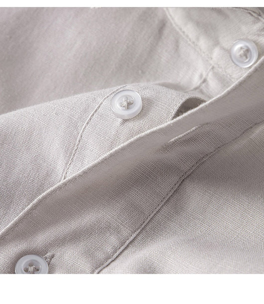 Camisa Casual de Algodón y Lino Media Manga - Transpirable y Cómoda - Image 13