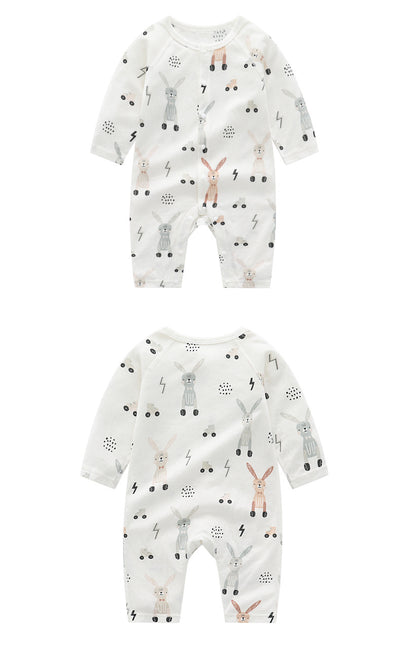 Mameluco de Fibra de Bambú Suave para Bebé - Estampado Floral y Animal Unisex - Image 22