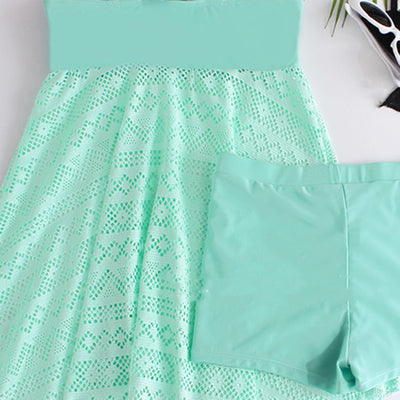 Traje de Baño Enterizo Encaje Liso Versión Coreana - Image 27