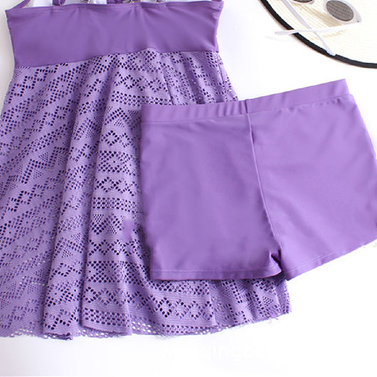 Traje de Baño Enterizo Encaje Liso Versión Coreana - Image 28
