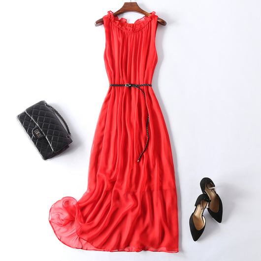 Vestido Chaleco Elegante sin Mangas Efecto Silueta Esbelta - Image 53