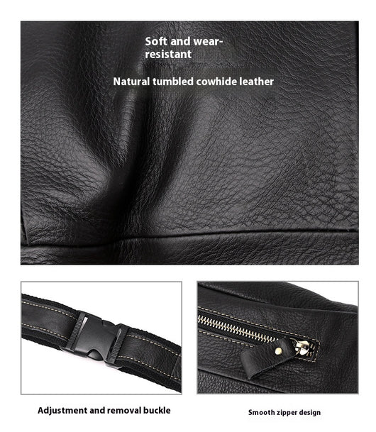 Bolsa Mensajero de Cuero Genuino Estilo Retro con Gran Capacidad para Hombre - Image 22