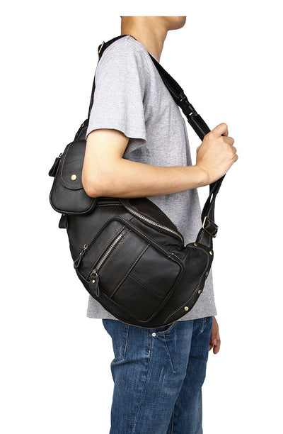 Bolsa Mensajero de Cuero Genuino Estilo Retro con Gran Capacidad para Hombre - Image 23