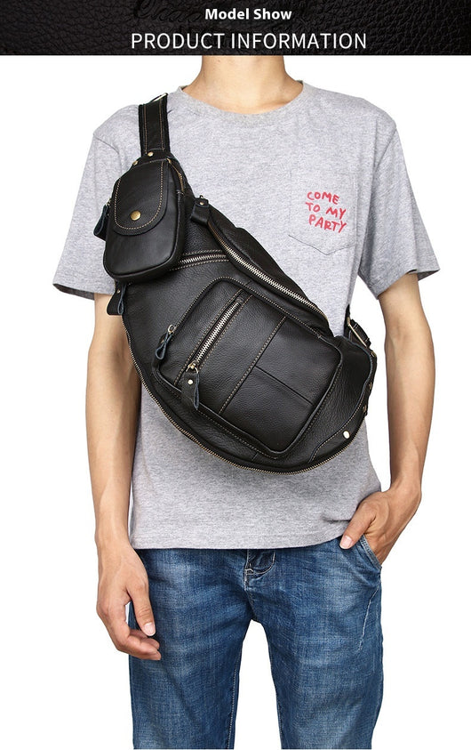 Bolsa Mensajero de Cuero Genuino Estilo Retro con Gran Capacidad para Hombre - Image 24