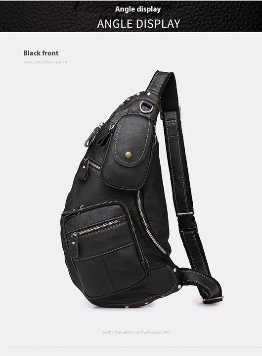 Bolsa Mensajero de Cuero Genuino Estilo Retro con Gran Capacidad para Hombre - Image 25