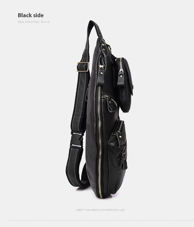 Bolsa Mensajero de Cuero Genuino Estilo Retro con Gran Capacidad para Hombre - Image 28