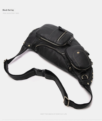 Bolsa Mensajero de Cuero Genuino Estilo Retro con Gran Capacidad para Hombre - Image 32
